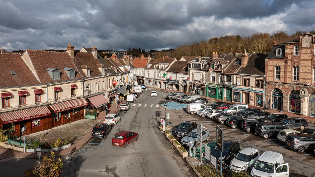 Le centre-ville de la ville de Maintenon