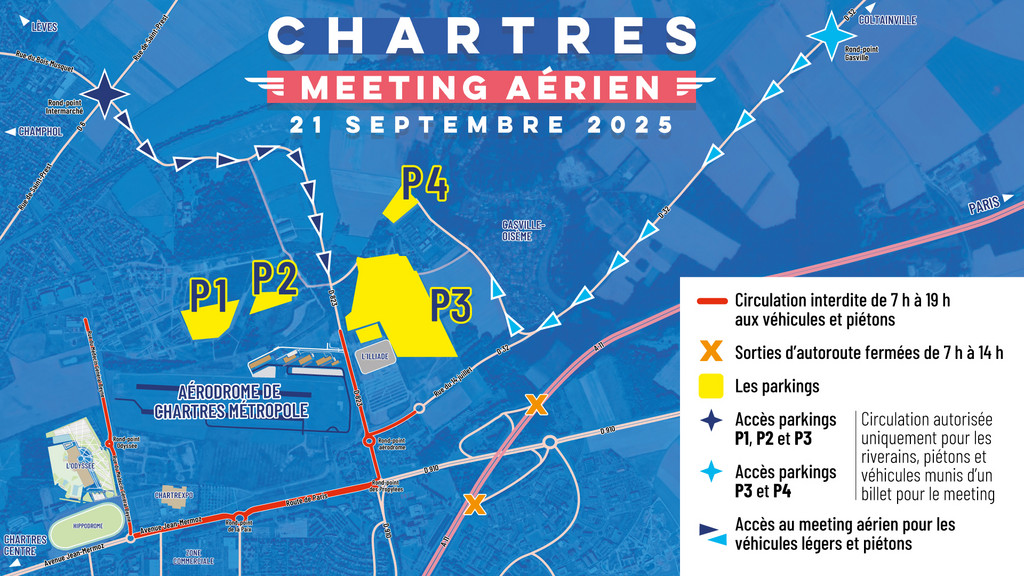 Plan de circulation du meeting aérien de Chartres