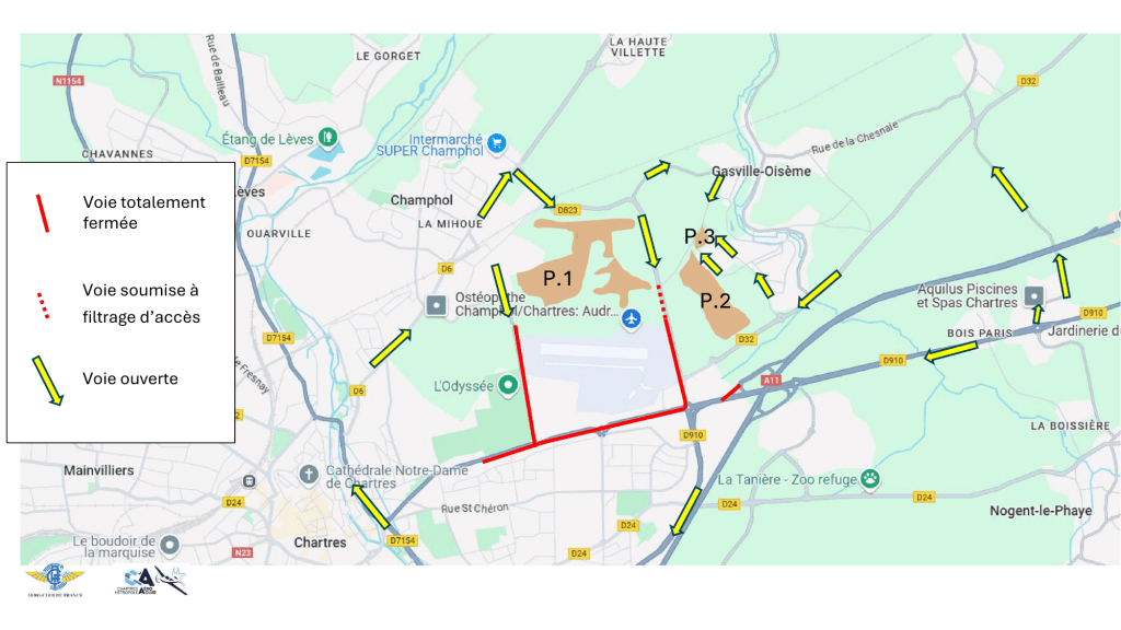 Plan de circulation du meeting aérien de Chartres