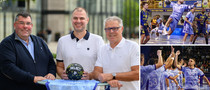 Steeve Baron, président du C’CMHB, Nebojsa Stojinovic, entraîneur, et Thierry Anti, conseiller technique.