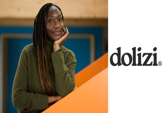 Ella Tsondé enn portrait, et le logo de la marque