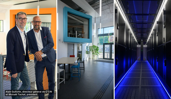 Alain Guillotin, directeur général de C'CIN et Mickaël Tachat, président. Visuels des locaux et du data center de C'CIN