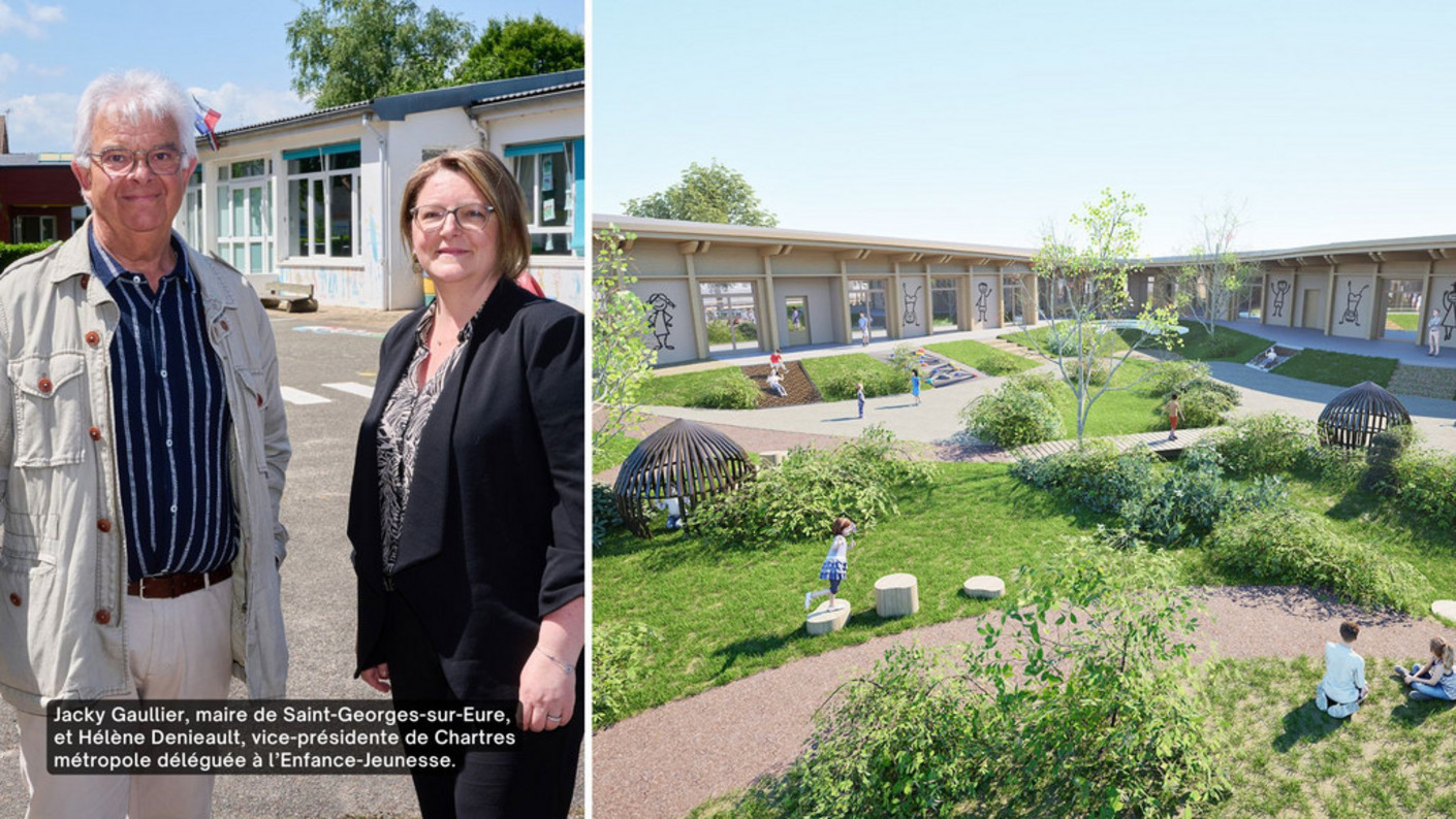 Jacky Gaullier et Hélène Denieault avec une vue d'architecte de l'accueil de loisir