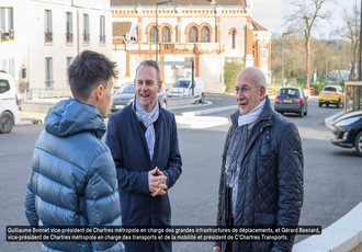 Guillaume Bonnet et Gérard Besnard, élus de Chartres métropole en charge du projet du BHNS