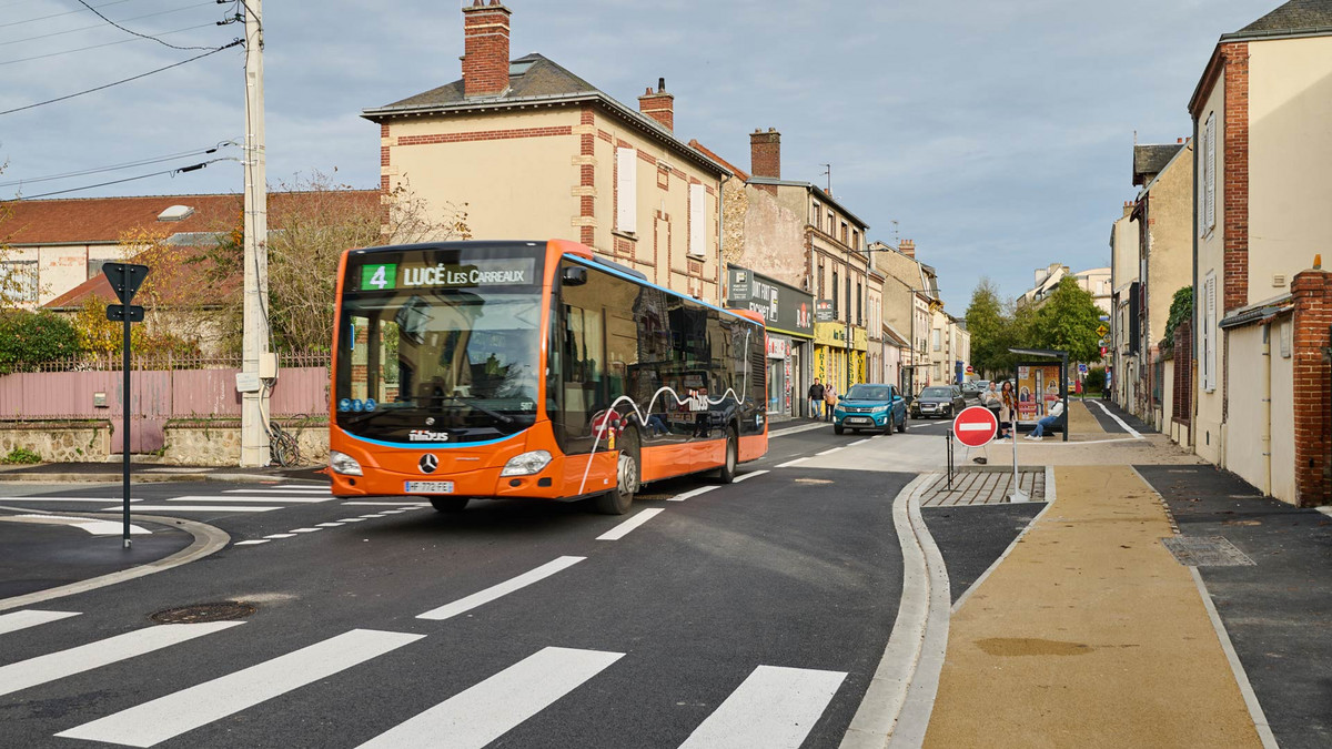 Aménagement de la rue du Général-Patton pour le passage de C'Pégase, le bus à haut niveau de service
