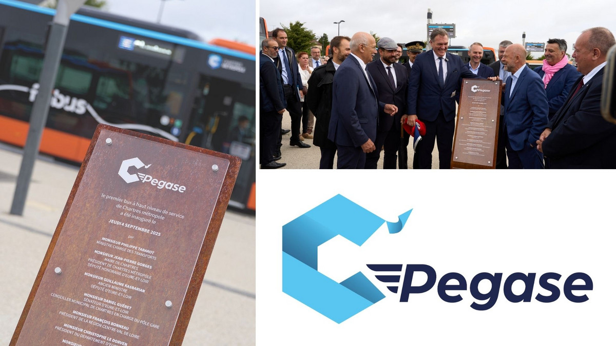 L'inauguration de C'Pegase, le bus à haut niveau de service de Chartres métropole