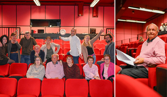 La troupe du spectacle et son metteur en scène.