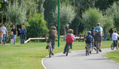 Cyclistes sur les voies cyclables du Plan vert de Chartres métropole
