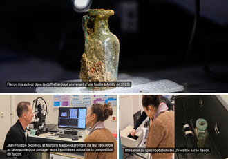 Études scientifiques d'un flacon antique