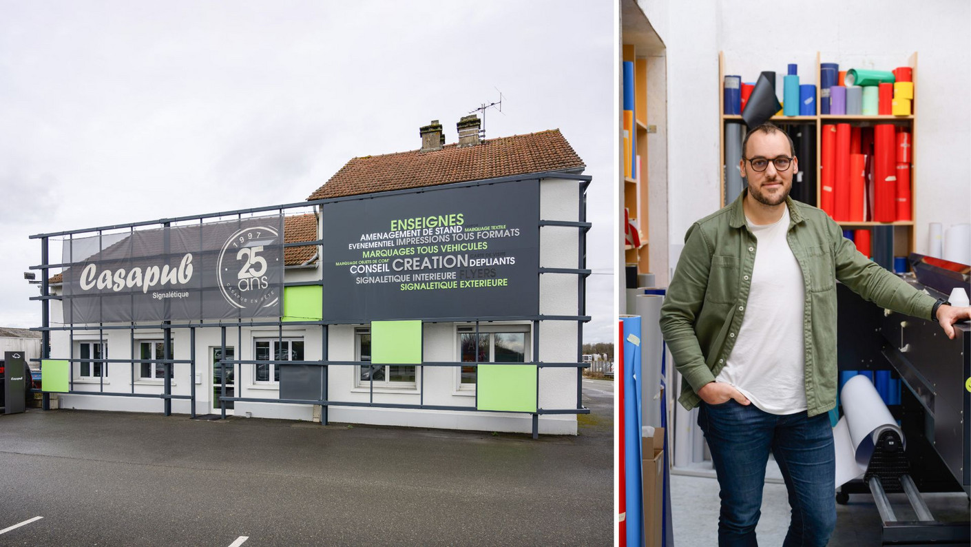 Enseigne de Casapub et Fabien Chanoine, le gérant de l'entreprise
