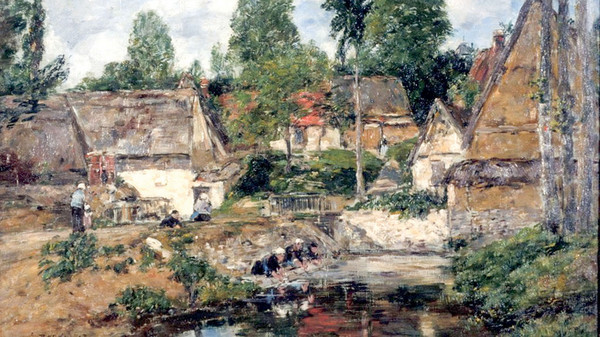 Eugène Boudin - Bords de la Roguenette (1891)