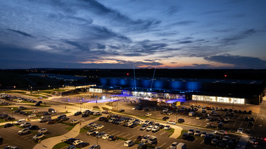 L'Illiade : parc des expositions, de nuit