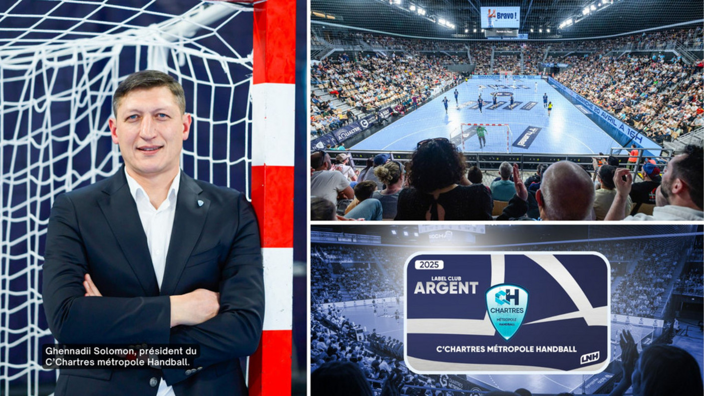 Ghennadii Solomon, président du C’Chartres métropole Handball, la salle du Colisée avec son public et le label argent