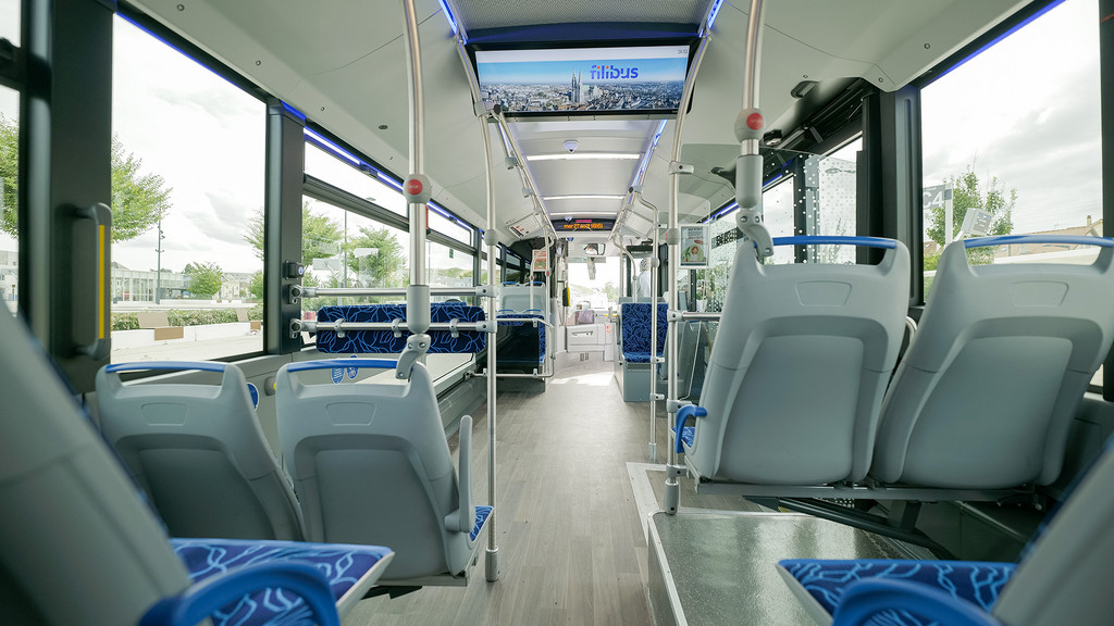 Vue intérieure de l'un des 54 nouveaux bus de C'Chartres Transports.