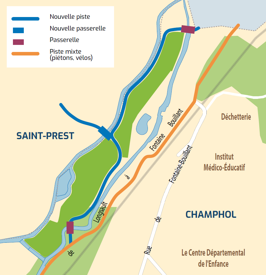 Plan vert ouvrant une nouvelle piste piétonne et cyclable à Champhol – Chartres métropole
